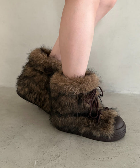 ボリュームフェイクファーブーツ | WR3254009 | ブラウン