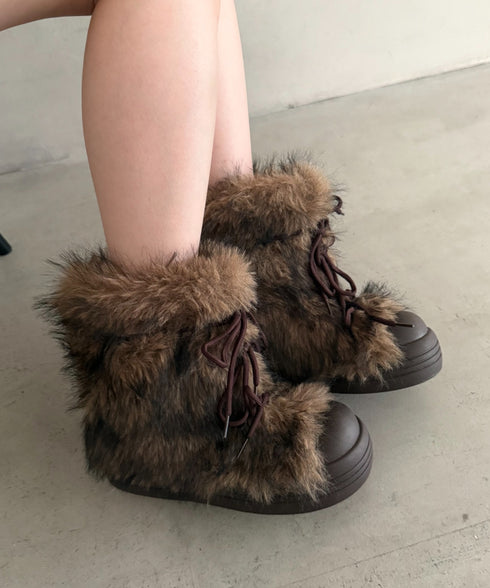 ボリュームフェイクファーブーツ | WR3254009 | ブラウン