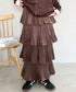 ティアードフリルロングスカート | MD2256043 | ブラウン
