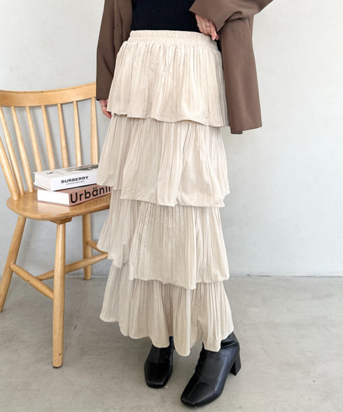 ティアードフリルロングスカート | MD2256043 | アイボリー
