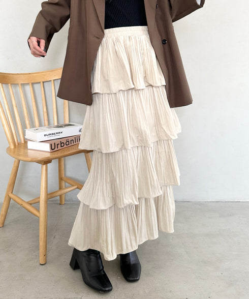 ティアードフリルロングスカート | MD2256043 | アイボリー
