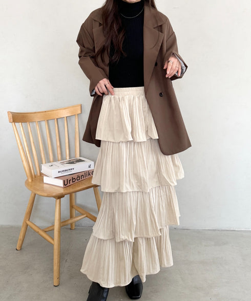 ティアードフリルロングスカート | MD2256043 | アイボリー
