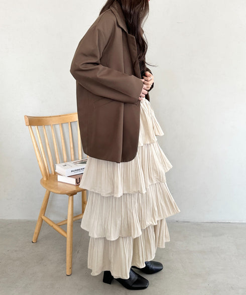 ティアードフリルロングスカート | MD2256043 | アイボリー