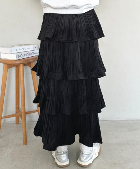 ティアードフリルロングスカート | MD2256043 | ブラック