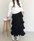 ティアードフリルロングスカート | MD2256043 | ブラック