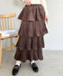 ティアードフリルロングスカート | MD2256043 | ブラウン