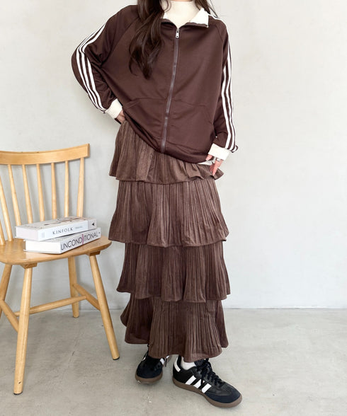 ティアードフリルロングスカート | MD2256043 | ブラウン