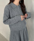 ケーブルポロニット＆ニットミニスカートセットアップ | MD2256044 | グレー