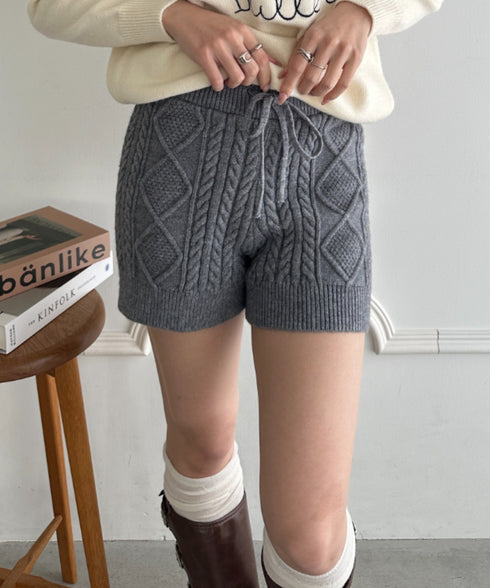 ケーブルニットショートパンツ | MD2256045 | グレー