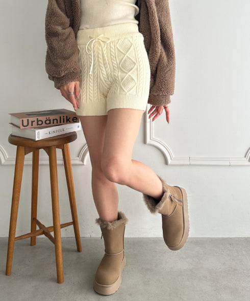 ケーブルニットショートパンツ | MD2256045 | アイボリー