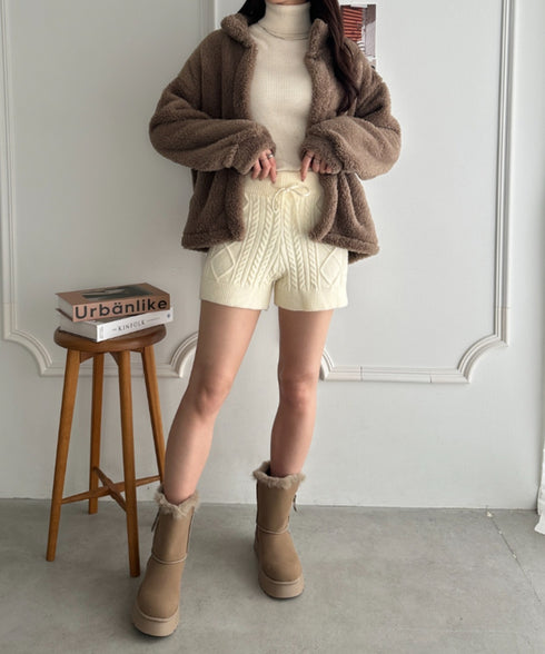 ケーブルニットショートパンツ | MD2256045 | アイボリー