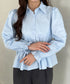 ペプラムフレアシャツ　ブラウス | MD2256047 | ブルー