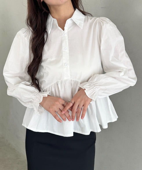 ペプラムフレアシャツ　ブラウス | MD2256047 | ホワイト