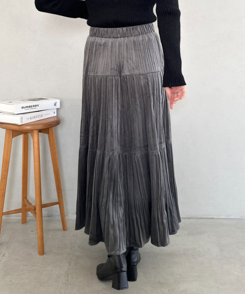 プリーツティアードロングスカート | MD2256051 | グレー