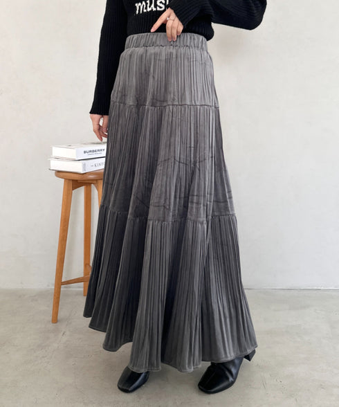 プリーツティアードロングスカート | MD2256051 | グレー