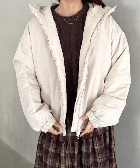 フード付きマウンテンパーカー　裏地キルティングワークアウター | MD2256052 | アイボリー