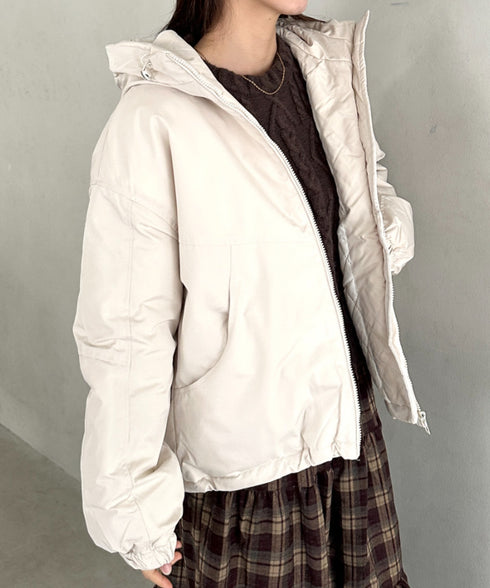 フード付きマウンテンパーカー　裏地キルティングワークアウター | MD2256052 | アイボリー