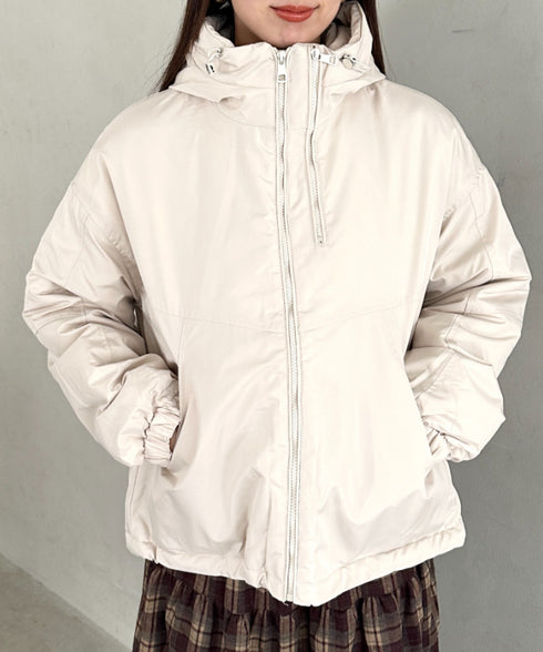 フード付きマウンテンパーカー　裏地キルティングワークアウター | MD2256052 | アイボリー