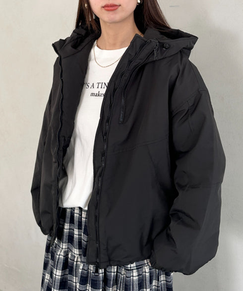 フード付きマウンテンパーカー　裏地キルティングワークアウター | MD2256052 | ブラック