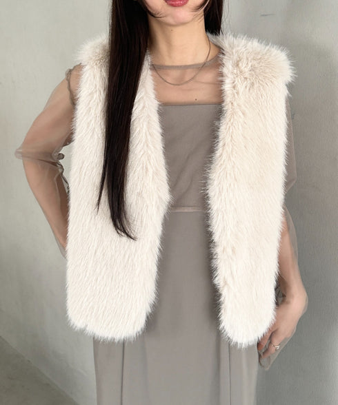 オケージョンショート丈ファーベスト | MD2256053 | アイボリー