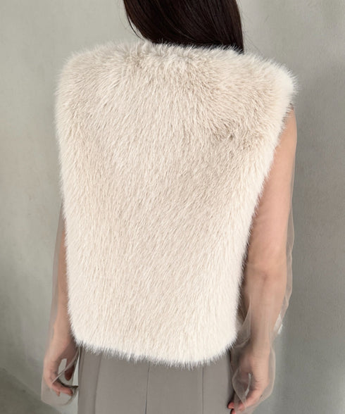 オケージョンショート丈ファーベスト | MD2256053 | アイボリー