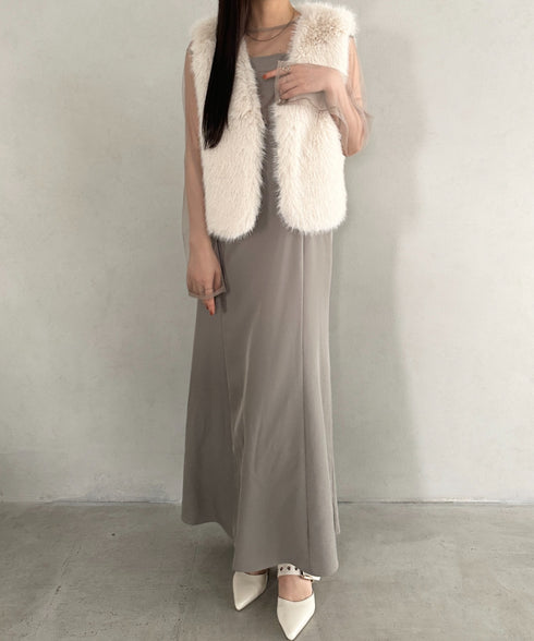 オケージョンショート丈ファーベスト | MD2256053 | アイボリー