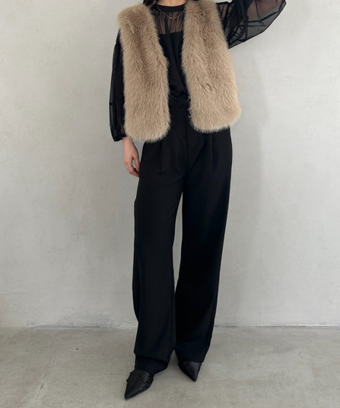 オケージョンショート丈ファーベスト | MD2256053 | ベージュ