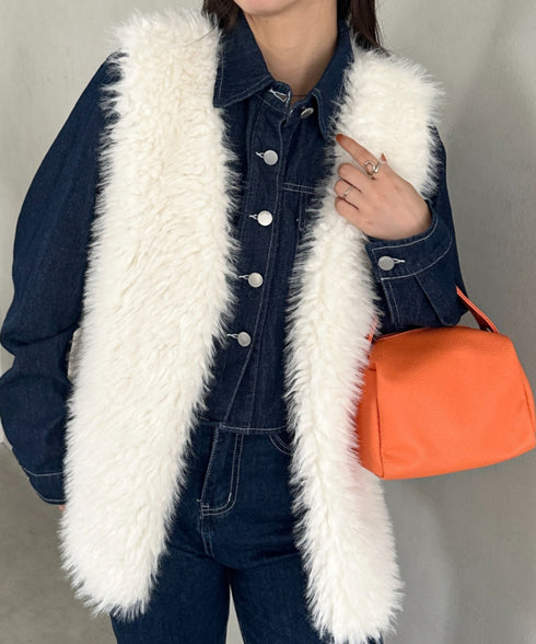 シャギープードルベスト | MD2256054 | アイボリー