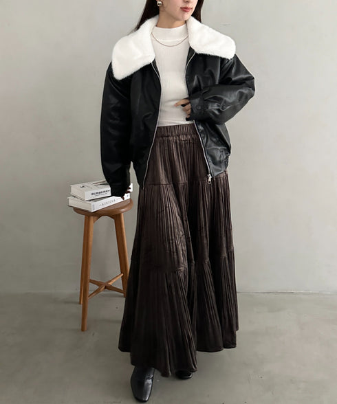 ビッグ襟PUジャケット | MD2256074 | ブラック