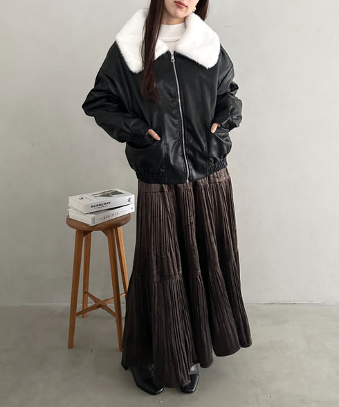 ビッグ襟PUジャケット | MD2256074 | ブラック