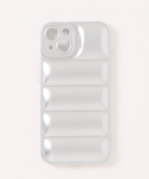 【iPhone13~iPhone16対応】ダウン風デザインスマホケース | WR6256051 | シルバー