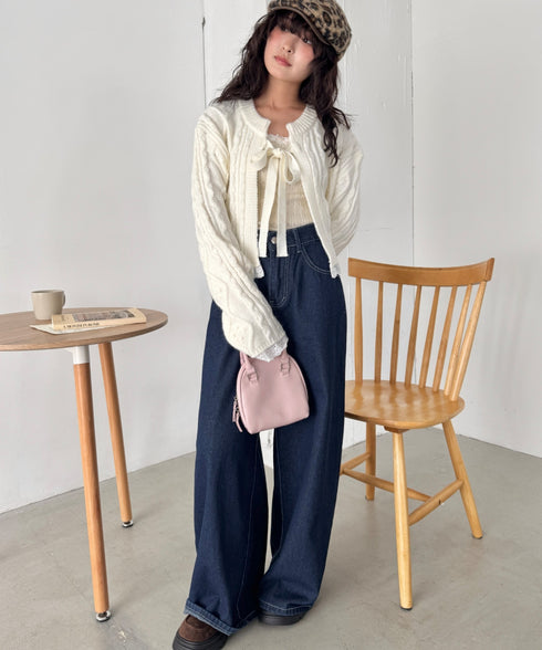 ケーブル編みリボンボレロカーディガン | SL2254021 | アイボリー