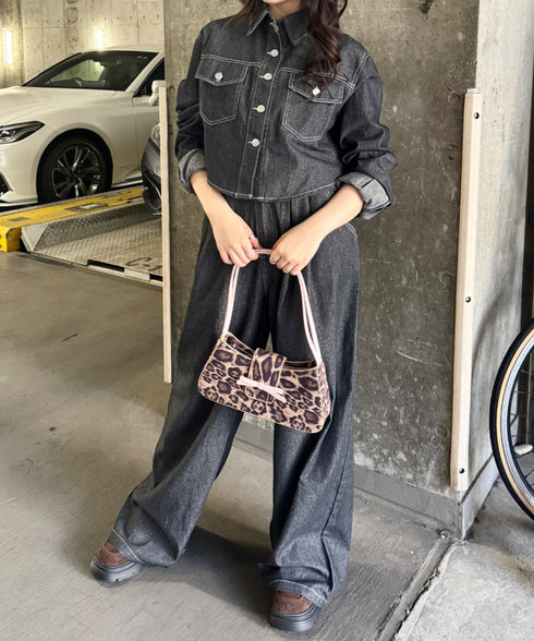 【セットアップ】デニムシャツジャケット+ワイドパンツ | SL2256111 | ブラック