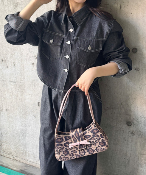 【セットアップ】デニムシャツジャケット+ワイドパンツ | SL2256111 | ブラック