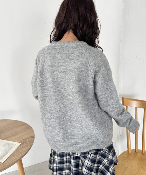 フラワー刺繍アーガイルニットカーディガン | SL2256112 | グレー