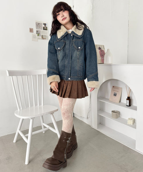 ファーカラーデニムブルゾン | SL2254022 | ブルー