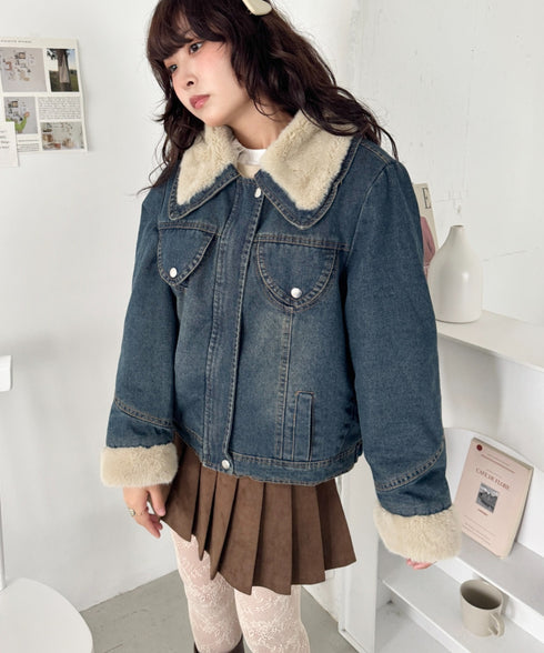 ファーカラーデニムブルゾン | SL2254022 | ブルー