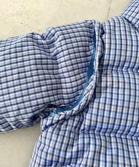 【袖取り外し可能】チェックリボンダウンジャケット/ダウンベスト | SL2254023 | ブルー