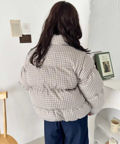 【袖取り外し可能】チェックリボンダウンジャケット/ダウンベスト | SL2254023 | ベージュ