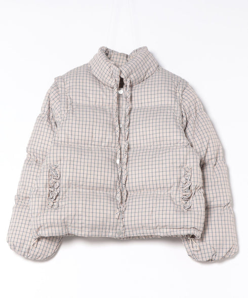 【袖取り外し可能】チェックリボンダウンジャケット/ダウンベスト | SL2254023 | ベージュ