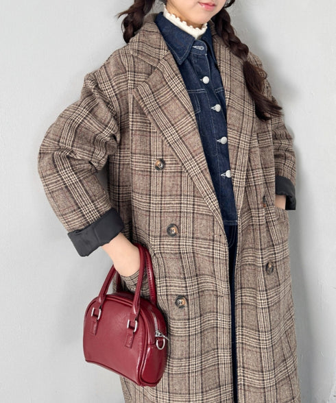 チェックチェスターミドルコート | SL2254025 | ブラウン