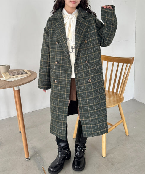 チェックチェスターミドルコート | SL2254025 | グリーン