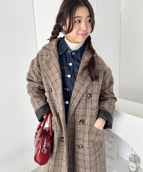 チェックチェスターミドルコート | SL2254025 | ブラウン