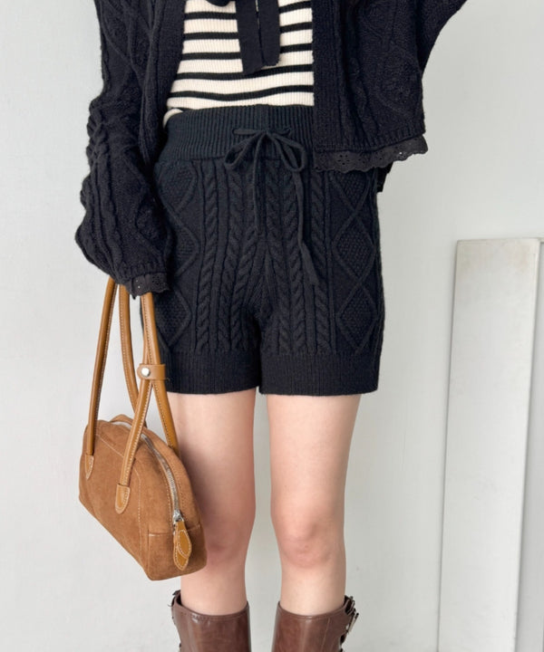 ケーブルニットホットパンツ | SL2256116 | ブラック