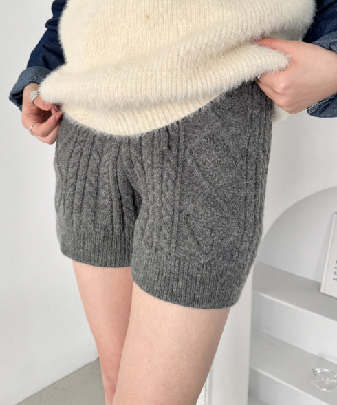 ケーブルニットホットパンツ | SL2256116 | チャコールグレー