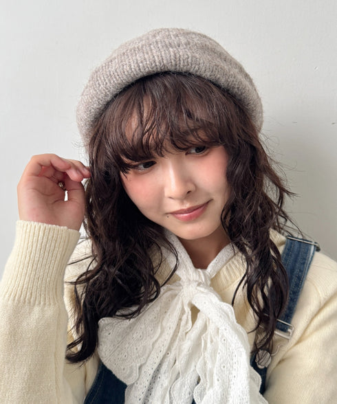 モヘアニットベレー帽 | SL5256117 | ベージュ