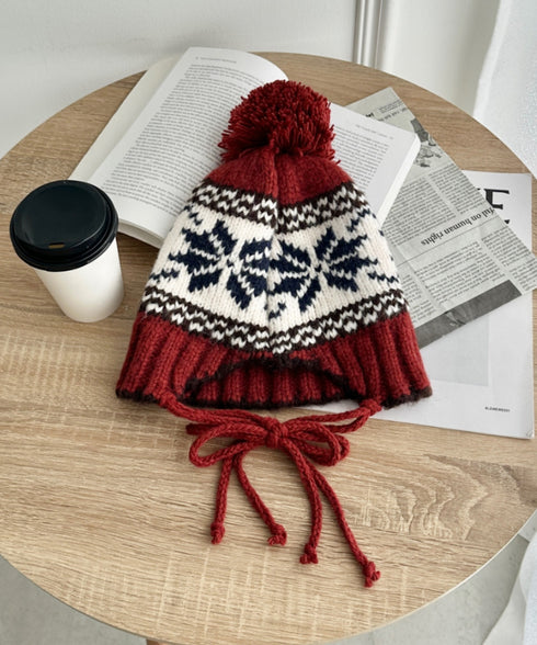 ノルディック柄ニットビーニー | SL5256118 | レッド