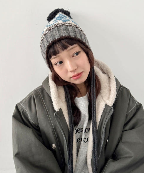 ノルディック柄ニットビーニー | SL5256118 | グレー