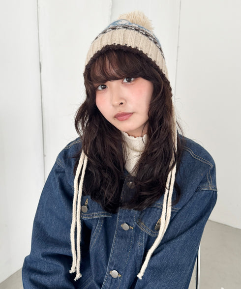 ノルディック柄ニットビーニー | SL5256118 | アイボリー