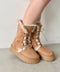 レースアップムートンミドルブーツ | SL3254027 | キャメル